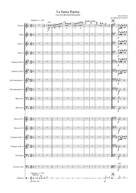 La Santa Espina For Wind Ensemble Sheet Music Enric Morera