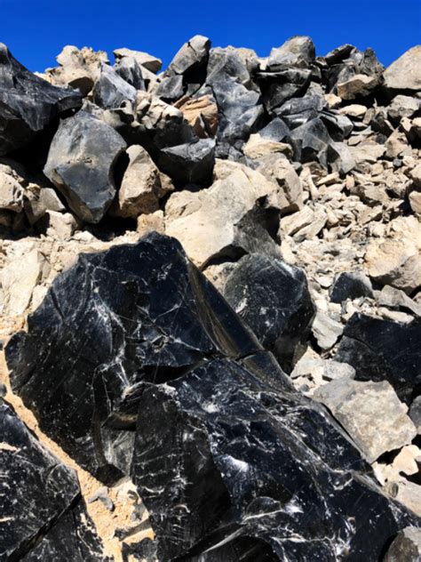 Obsidian Rocks At Big Obsidian Flow Newberry Caldera Bend Oregon 2