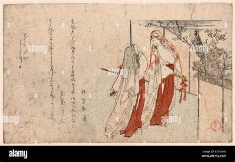 Katsugi No Futari No Onna Two Women Wearing Cloaks As Veils Kubo