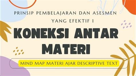 Mind Map Materi Descriptive Text Prinsip Pengajaran Dan Asesmen Yang Efekti Koneksi Antar