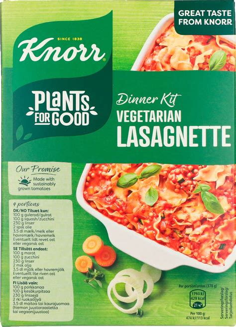 Knorr Dinner Kit Vegetarisk Lasagnette 270 G NEMME RETTER VIN MED