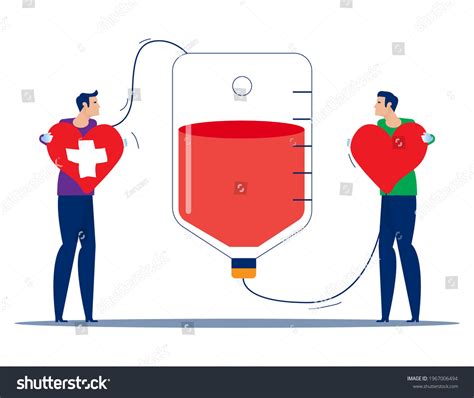 People Make Blood Donations Receive Donations Stock Vector Royalty