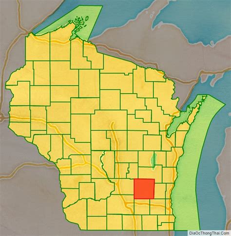 Map of Dodge County, Wisconsin - Thong Thai Real