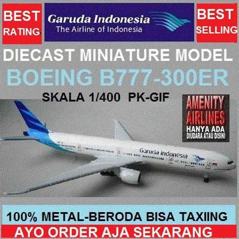 Jual Diecast Miniature Pesawat Garuda Indonesia Boeing B777 300er