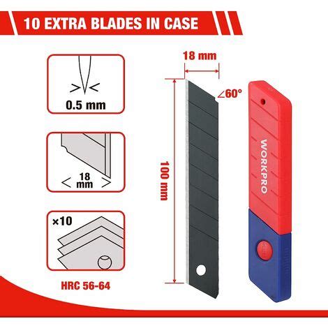 Workpro Lot De Cutters Professionnels En Alu Cuter R Tractable Mm