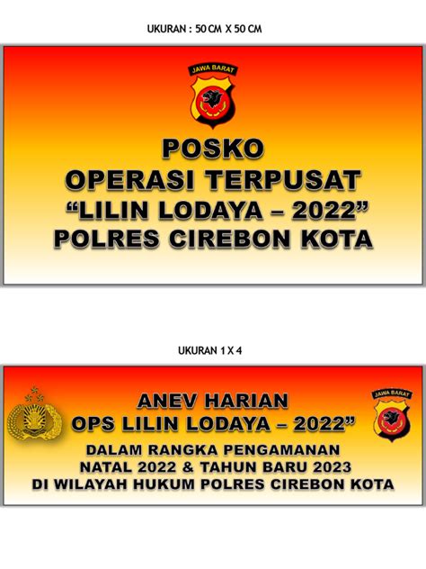 Spanduk Posko Utama And Anev Ops Lilin Ldy 2022 Pdf