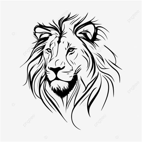 Black Lion Face Tattoo Outline Clipart Vector