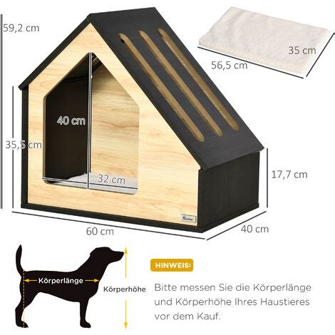 Pawhut Hundehütte aus Holz Indoor Katzenhöhle Katzenhaus