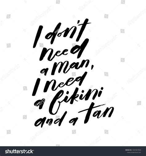 Dont Need Man Need Bikini Tan Stock Vector Royalty Free