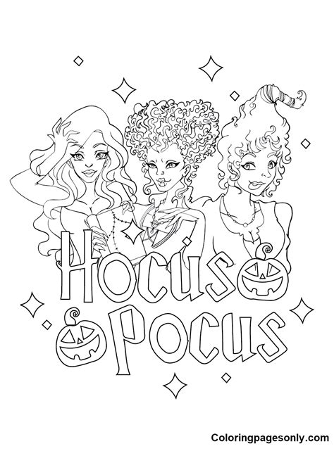 Hocus Pocus Coloring Pages - Coloring Pages For Kids And Adults