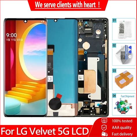 Original For Lg Velvet G Lcd Touch Screen With Frame Lm G N Kor Lm