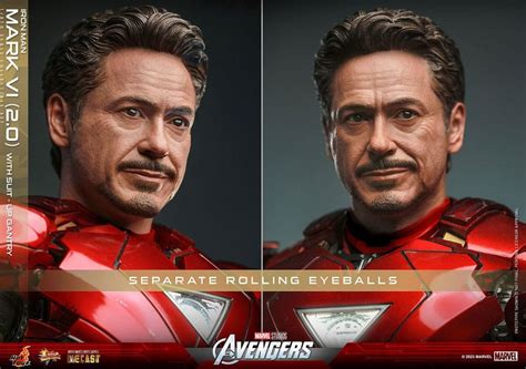 Iron Man Mark VI Suit Up Gantry Movie Masterpiece MMS D Hot Toys The Avengers