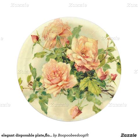 Elegant Disposable Plate Floral Paper Plate 7 Inch Paper Plate Floral