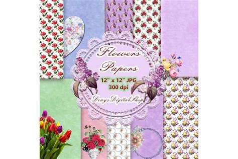 Floral Wallpaper Floral Digital Scrapbooking Papers