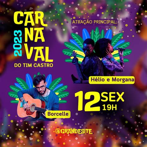 Flyer Panfleto Digital Post Para Instagram Carnaval 2023 Colorido Roxo