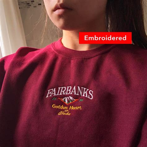 Fairbanks Alaska Sweatshirt Vintage Embroidered Crewneck, Oversized ...