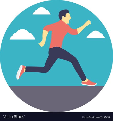 Jogging Flat Icon Royalty Free Vector Image Vectorstock