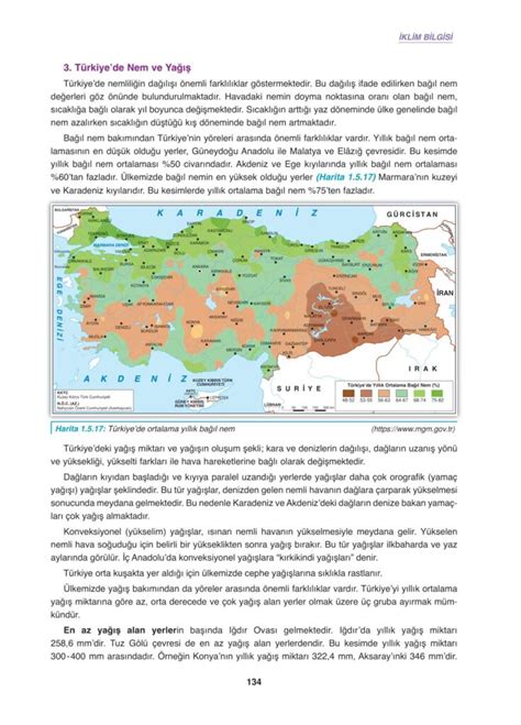 9 Sınıf Coğrafya Gün Yayınları Sayfa 134 Cevapları