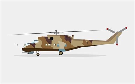 Helic Ptero Militar Vista Lateral Ilustraci N Vectorial De Helic Ptero