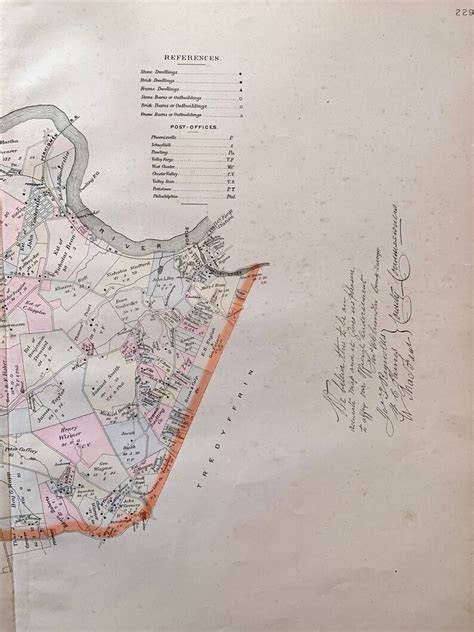 Schuylkill Township Map Original Chester County Atlas Etsy