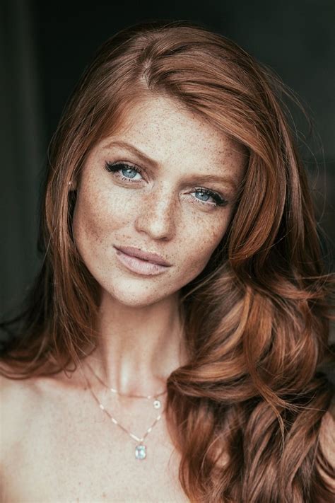 Redhead Freckles Model Cintia Dicker Looking At Viewer Portrait