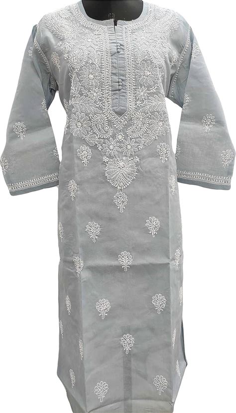 Buy Shyamal Chikan Hand Embroidered Lucknow Chikankari Stitched Cotton