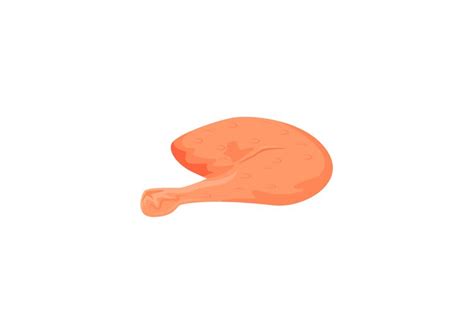 Raw Chicken Leg Cartoon Vector Illustration