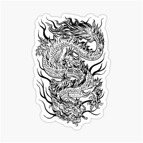 Ancient Japanese Dragon Sticker For Sale By Inkartwear Redbubble