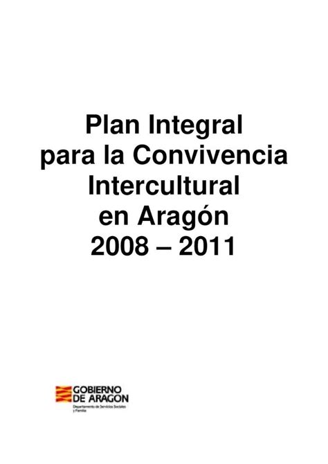 Pdf Plan Integral Para La Convivencia Intercultural En Arag N