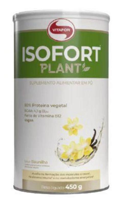 Isofort Plant Proteína Vegana Baunilha Vitafor 450g Whey Protein