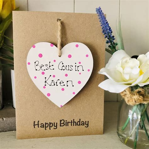 Personalised Cousin Birthday Wooden Keepsake Card By Craft Heaven Designs