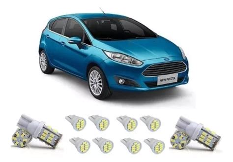 Kit 12 Lampadas Led Pingo Teto Placa Re Novo Ford New Fiesta