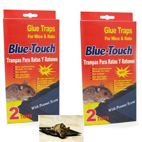 4 Mouse Traps Sticky Glue RAT Mice Traps Disposable Boards Baited Trays ...