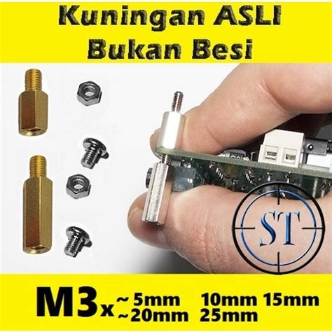 Jual Spacer Pcb M X Mm Mm Slicer Kaki Dudukan Pcb Kuningan Metal