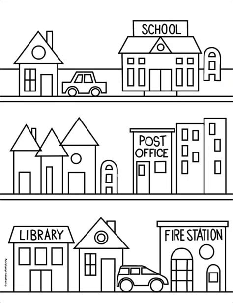 Three Bookshelves With Houses And Cars On Them One In Black And White