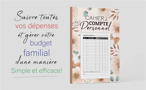 Amazon Fr Cahier De Compte Personnel Carnet De Budget Familial Pour