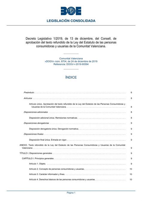 Pdf Ley Del Estatuto De Las Personas Consumidoras Y Usuarias