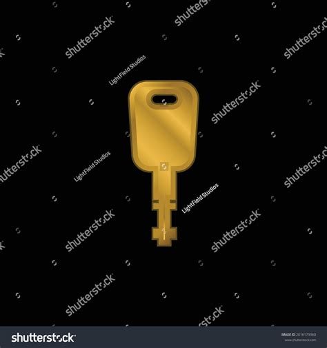 Black Modern Key Shape Gold Plated Stock Vector Royalty Free