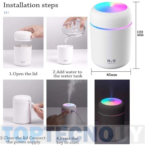 HUMIDIFICADOR DIFUSOR DE AROMAS VAPORIZADOR USB CON LED RGB COLORES