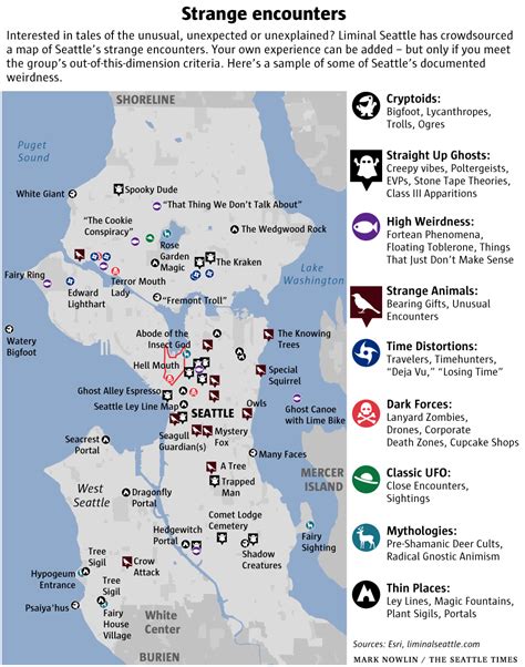 Explore Seattles Map Of ‘high Weirdness Ghost Canoe Rumored Troll