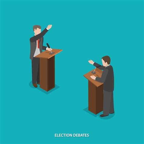 Premium Vector Election Debates Flat Isometric Vector