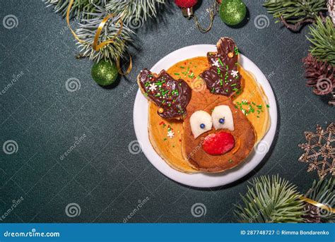 Funny Christmas pancakes stock image. Image of holiday - 287748727