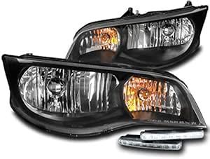 Amazon Zmautoparts Replacement Black Headlights Headlamps W