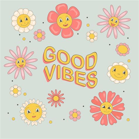 Premium Vector Groovy Retro S Poster With Daisy Flower And Text