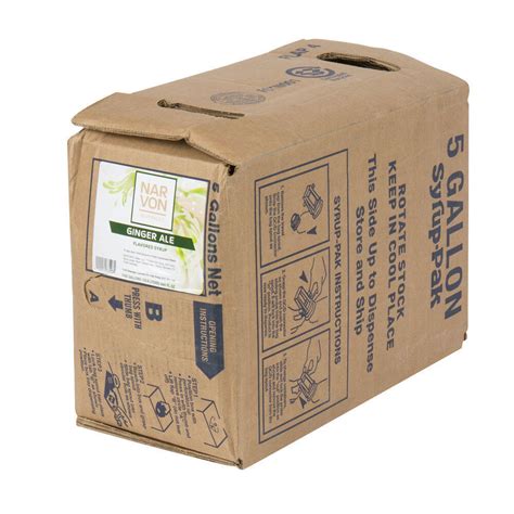 Narvon 5 Gallon Bag In Box Ginger Ale Beverage Soda Syrup Syrups