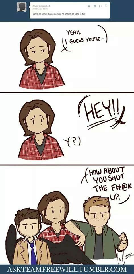 Sam Dean And Cas Supernatural Fans Supernatural Funny Supernatural