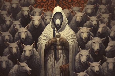 Premium Ai Image Deceptive Wolf In Sheep S Clothing Illustration