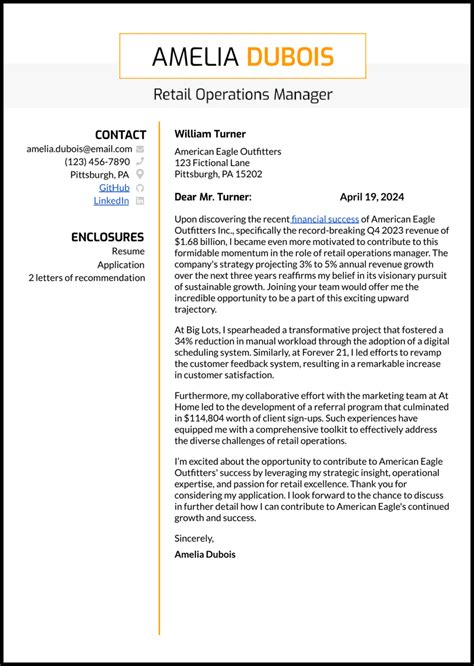 5 Retail Manager Cover Letter Examples Made For 2024