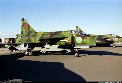 Saab Aj37 Viggen Sweden Air Force Aviation Photo 2577052