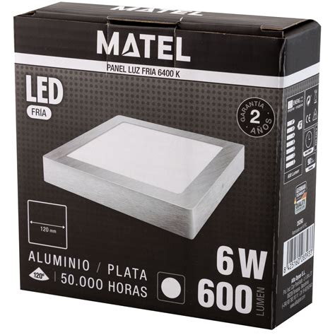 Downlight Led Matel Superficie Cuadrado Plata W Fr A Matel